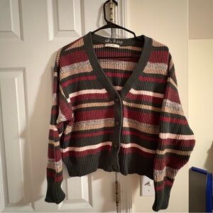 Marine Layer Robin Cropped Multicolor Striped Cardigan